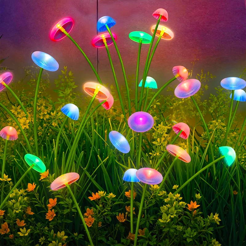 Outdoor Lighting Jellyfish - LED Outdoor Solar Mushroom Lights Garden