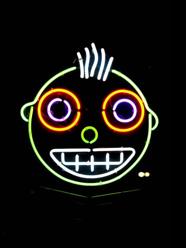 Outdoor Lighting Year Round - Neon Sign For Round Smiley nerd
