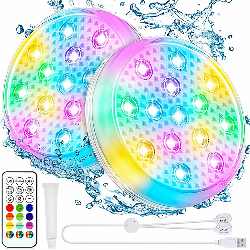 Pond Light Submersible - Rechargeable Underwater Submersible Pool Lights with