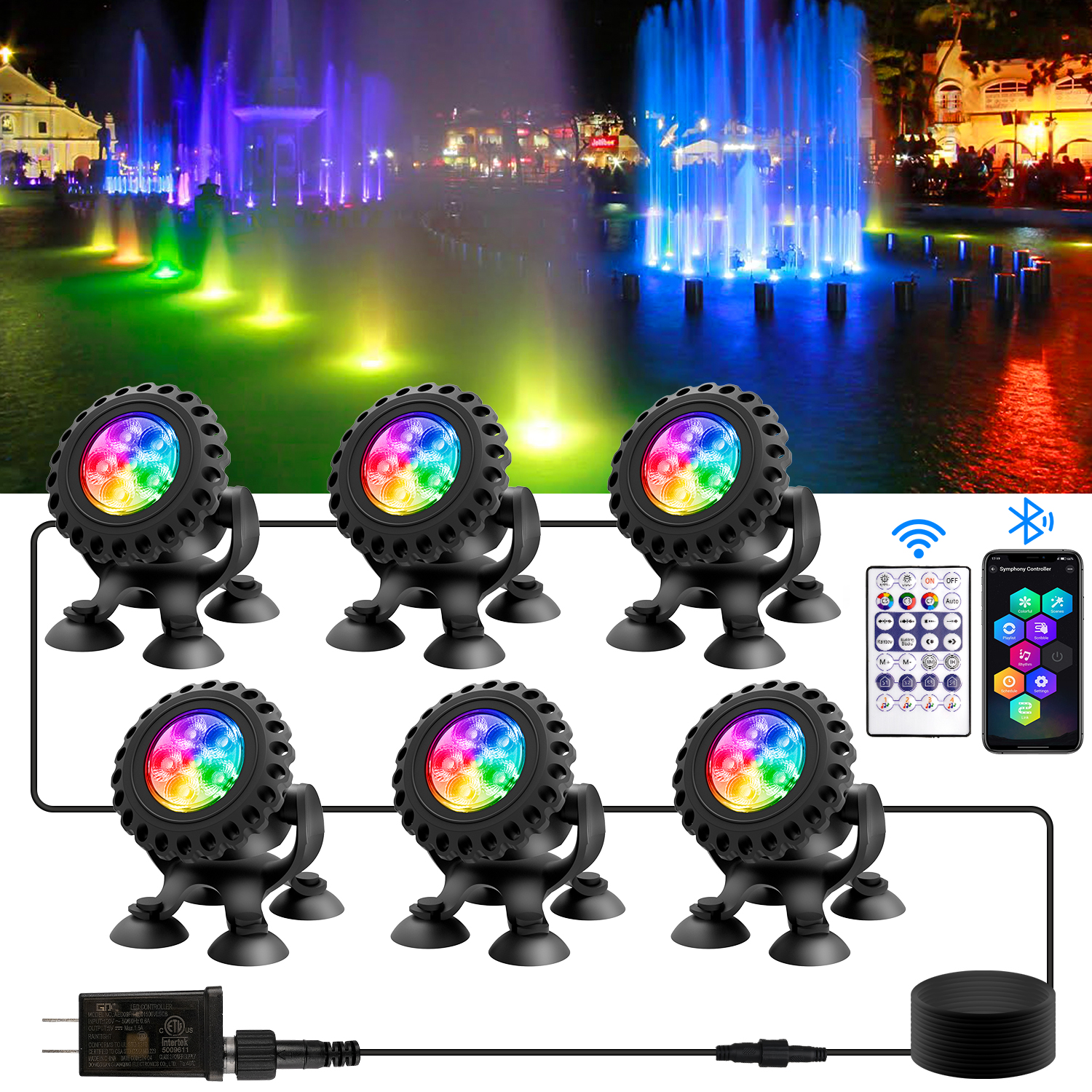 Pond Light Submersible - 1/3/4/5/6 LED RGB Light IP68 Waterproof