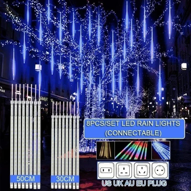 Outdoor Lighting Effects - 30cm/50cm Waterproof Meteor Shower Rain 8