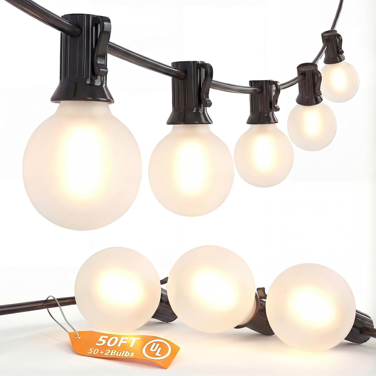 Outdoor Lighting Deck - 50FT Outdoor String Lights with 52
