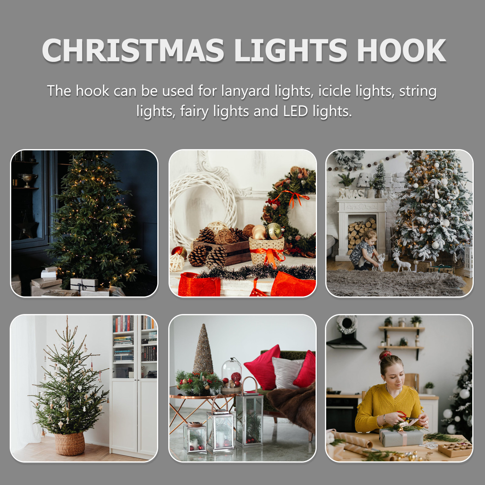 50Pcs Xmas String Light Hooks  - Xmas Outdoor Lighting Decorations avis et prix
