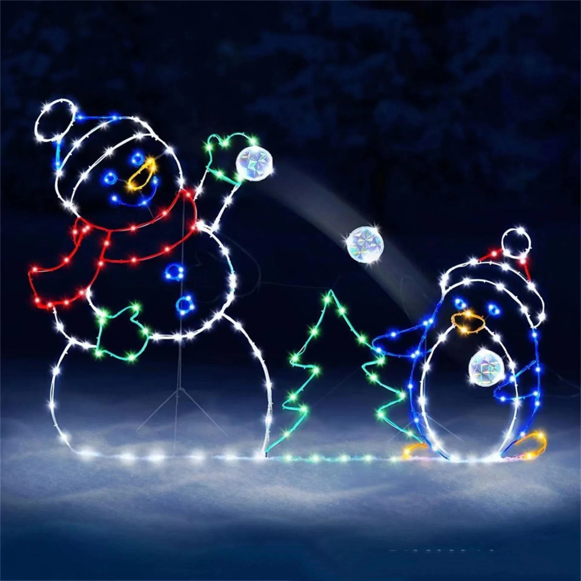 Animated Snowball Light LED Gl - Xmas Outdoor Lighting Decorations avis et prix