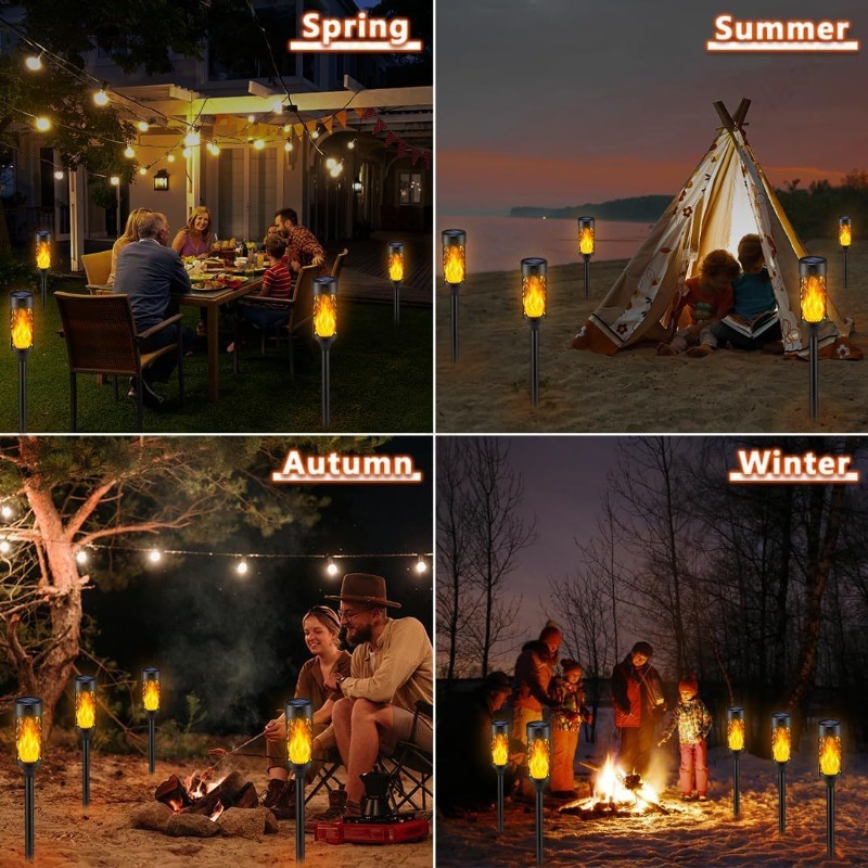New Round Solar Flame Lamp Out - Outdoor Lighting Year Round avis et prix