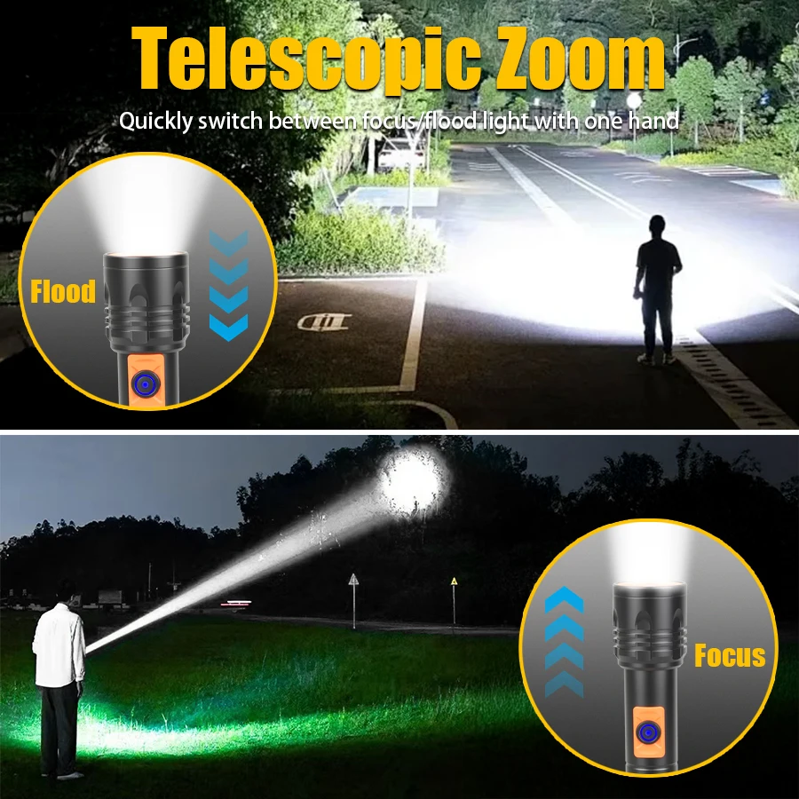 High Power LED Flashlight USB  - Outdoor Lighting Lowes avis et prix