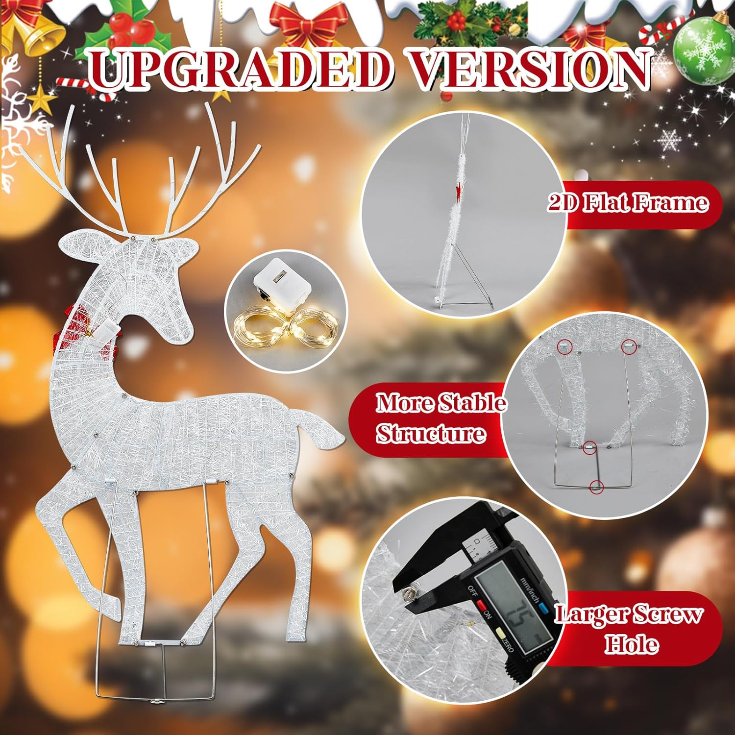 2D Lighted Reindeer Christmas  - Xmas Outdoor Lighting Decorations avis et prix