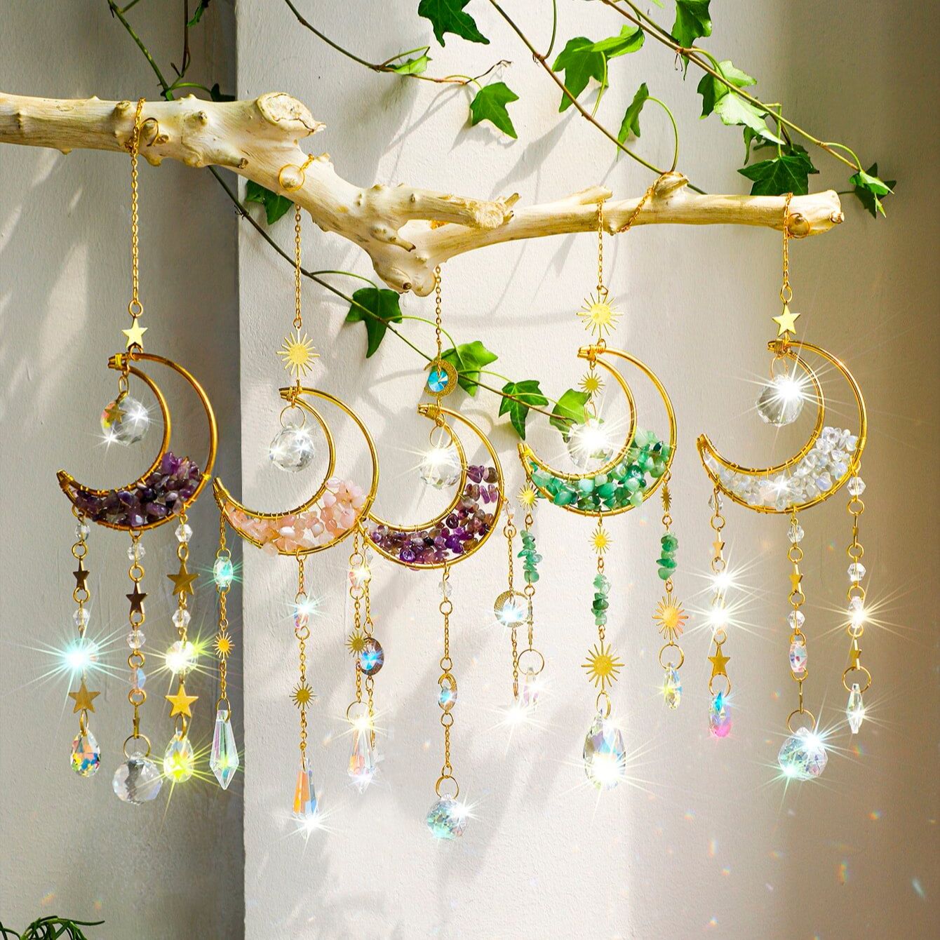 Crystal  Suncatcher Moon Ameth - Xmas Outdoor Lighting Decorations avis et prix