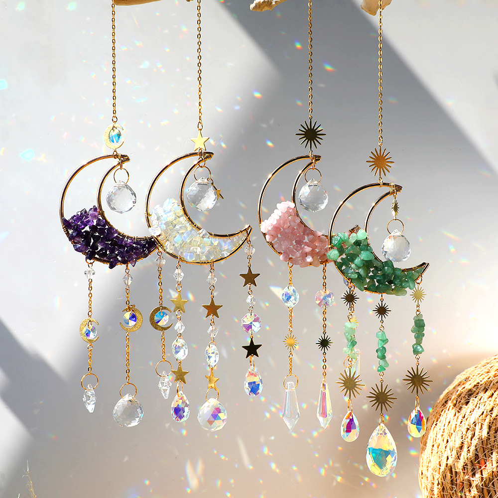 Crystal  Suncatcher Moon Ameth - Xmas Outdoor Lighting Decorations avis et prix