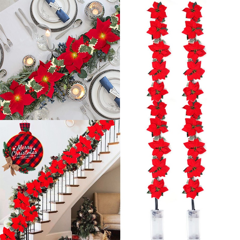 2/3m Christmas Poinsettia Flow - Xmas Outdoor Lighting Decorations avis et prix