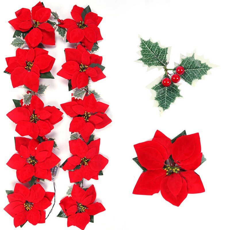 2/3m Christmas Poinsettia Flow - Xmas Outdoor Lighting Decorations avis et prix