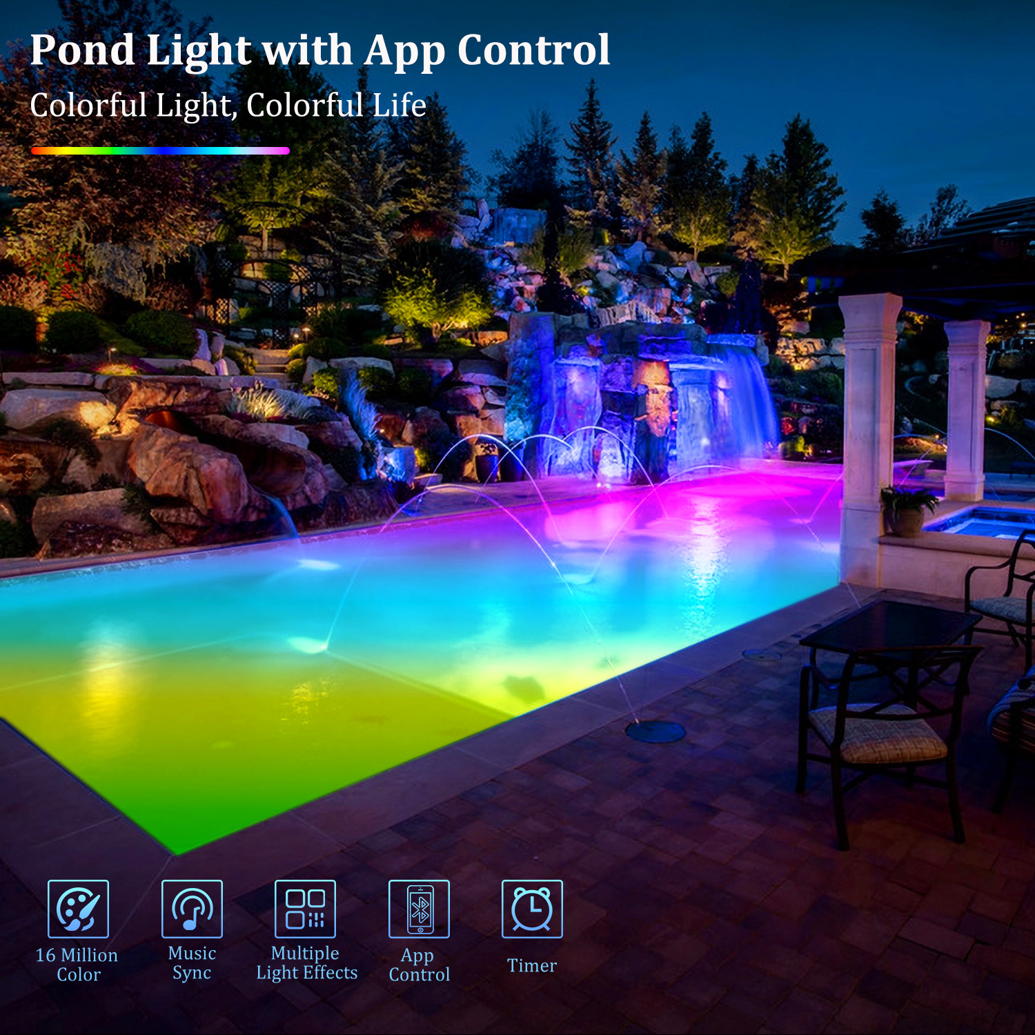 1/3/4/5/6 LED RGB Light IP68 W - Pond Light Submersible avis et prix