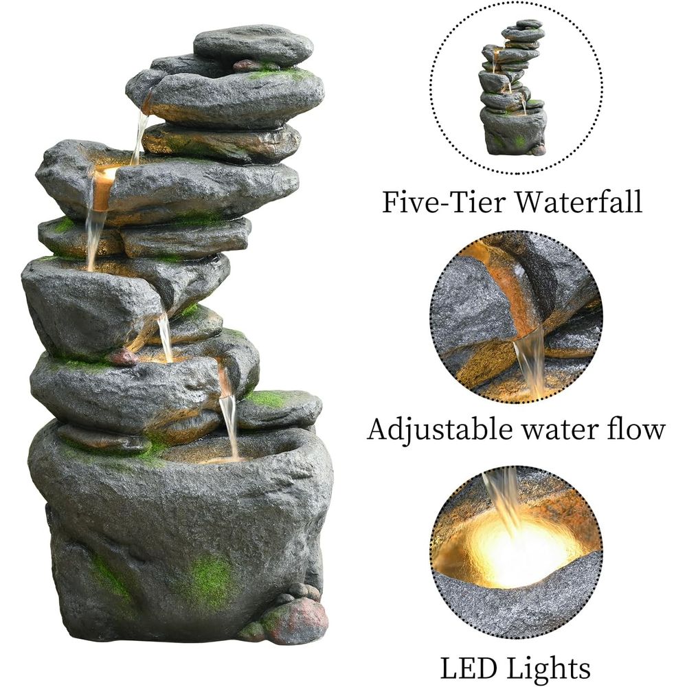 38 5-Tier Outdoor Waterfall Fo - Outdoor Lighting Deck avis et prix