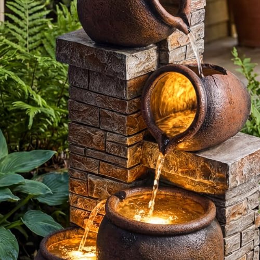 44-Inch Outdoor Water Fountain - Outdoor Lighting Deck avis et prix