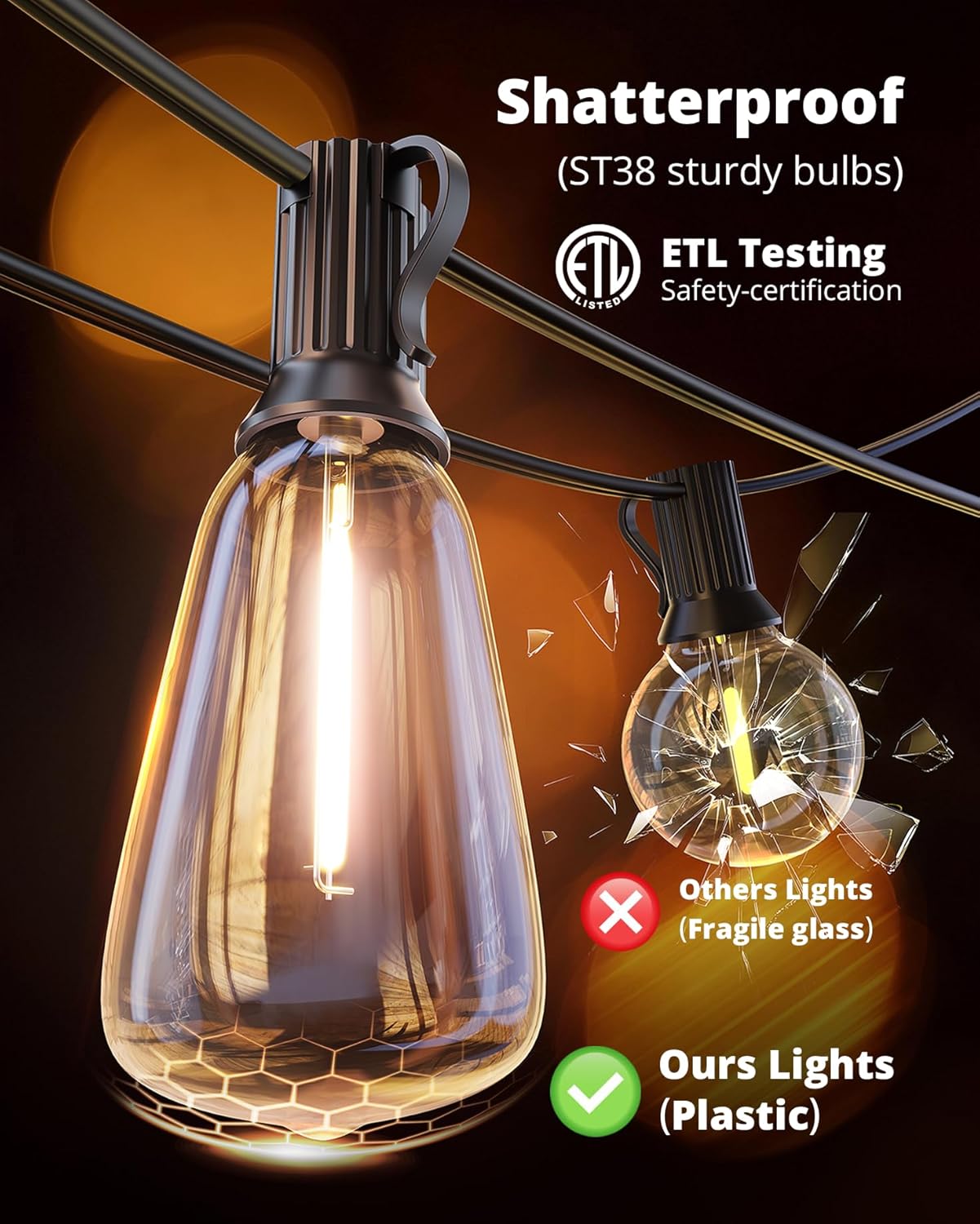 Outdoor String Lights 25FT LED - Outdoor Lighting Deck avis et prix