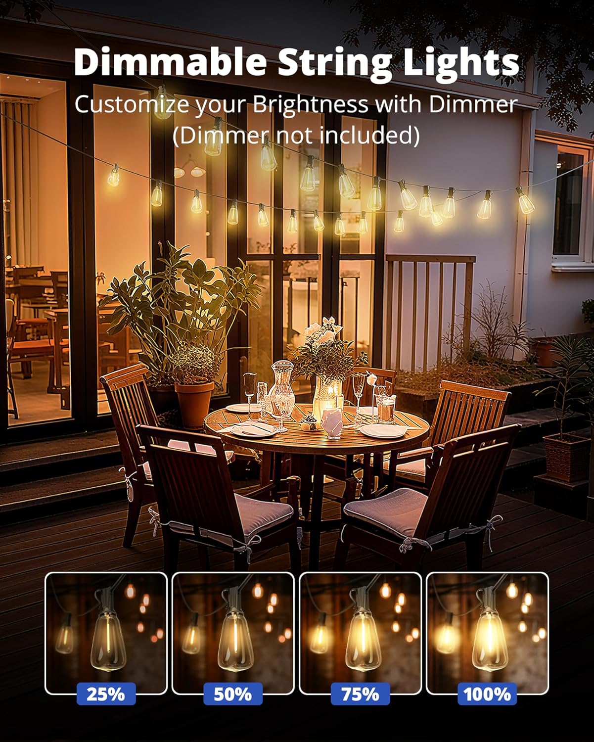 Outdoor String Lights 25FT LED - Outdoor Lighting Deck avis et prix