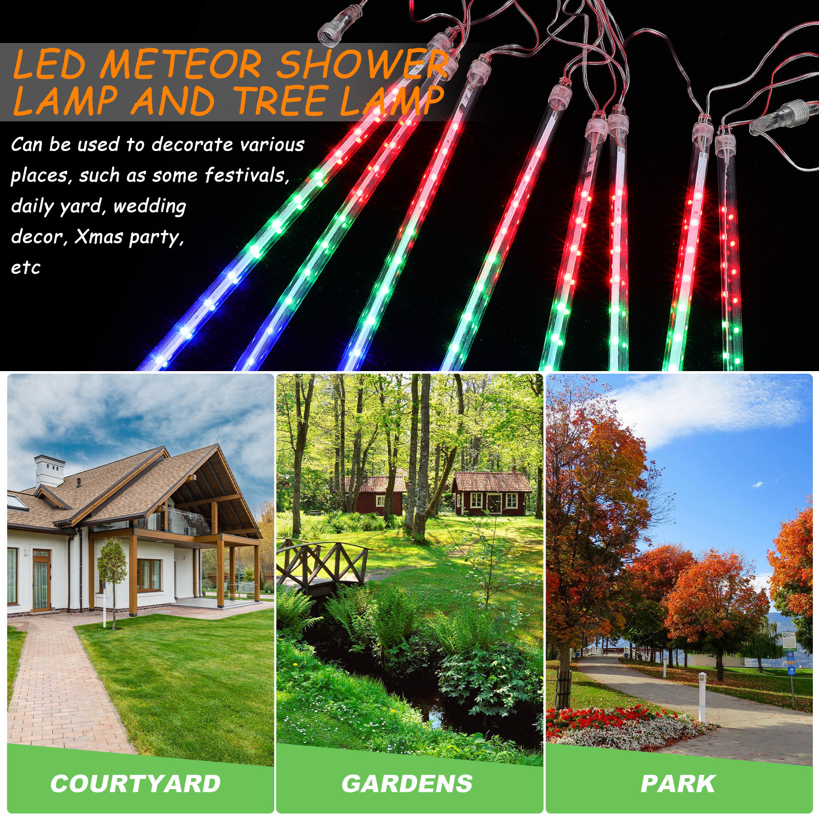 LED Meteor Shower Lights Yard  - Xmas Outdoor Lighting Decorations avis et prix