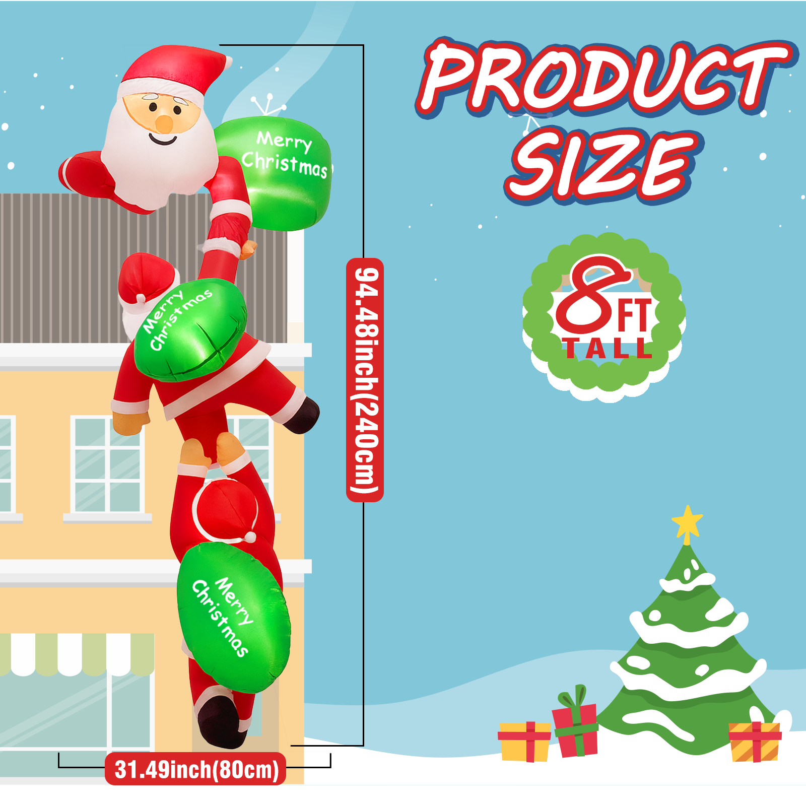 8FT Christmas Inflatable Outdo - Xmas Outdoor Lighting Decorations avis et prix