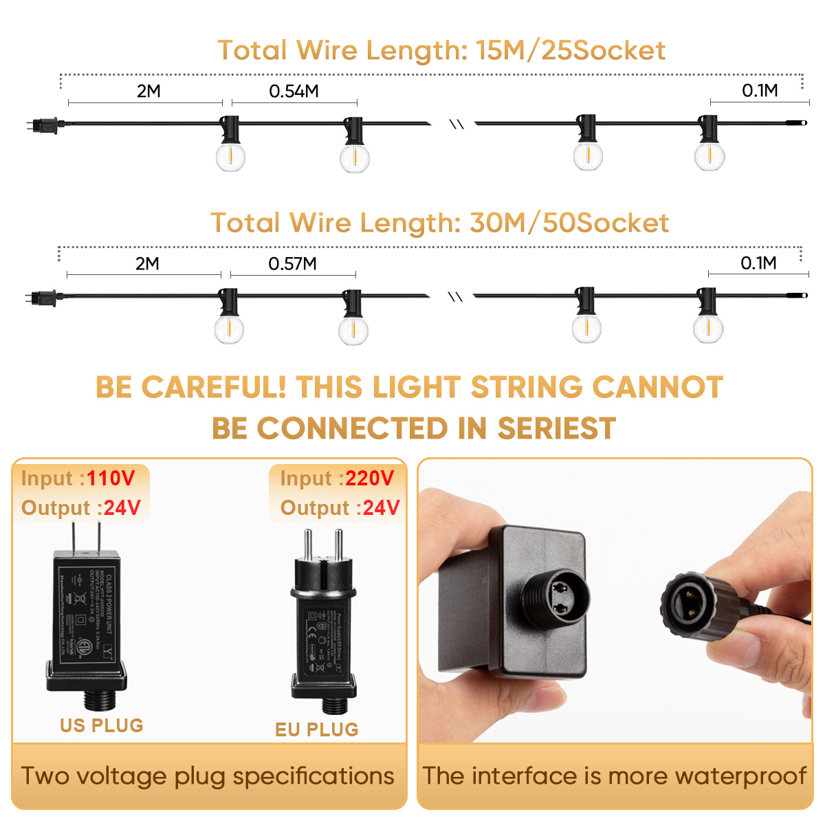 15M 30M Led G40 String Light 2 - Outdoor Lighting Year Round avis et prix