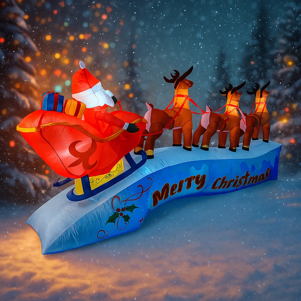 11.8FT Santa Claus Reindeer Sl - Xmas Outdoor Lighting Decorations avis et prix