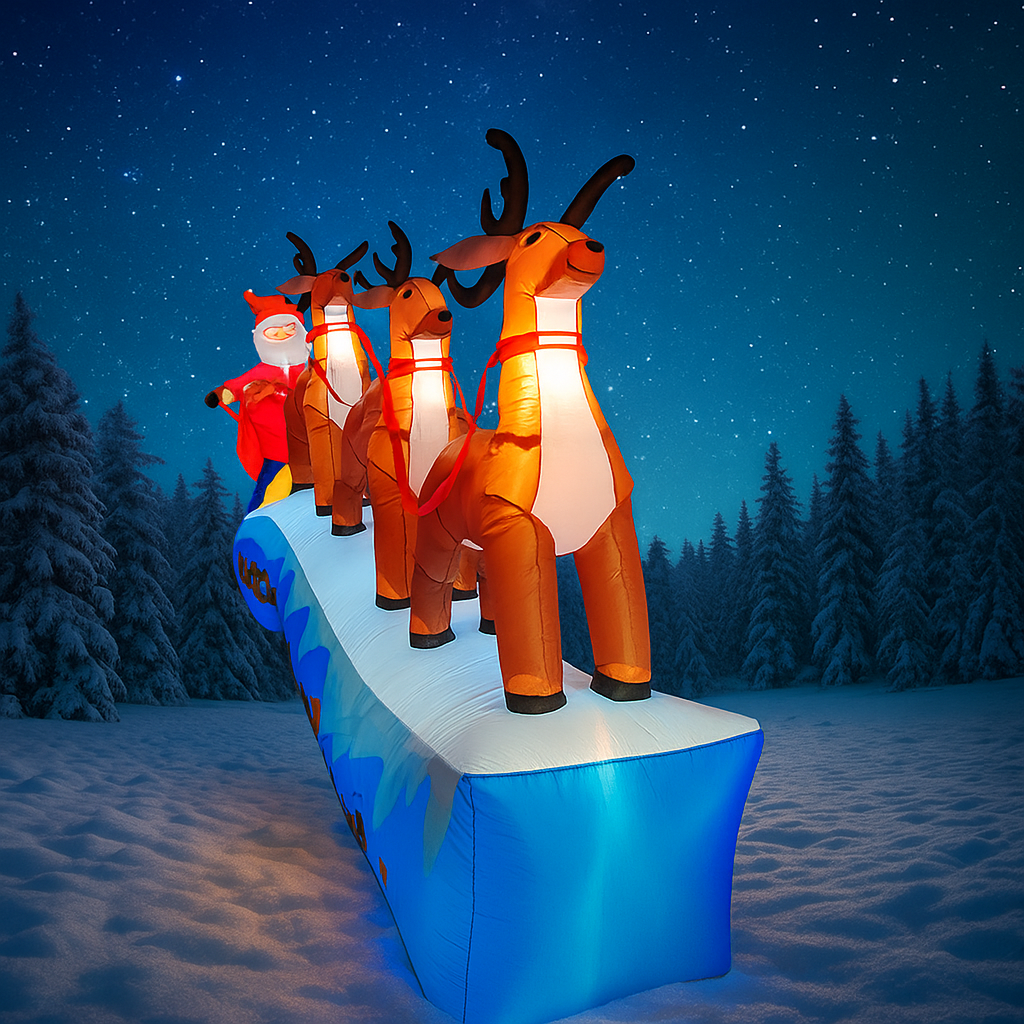 11.8FT Santa Claus Reindeer Sl - Xmas Outdoor Lighting Decorations avis et prix