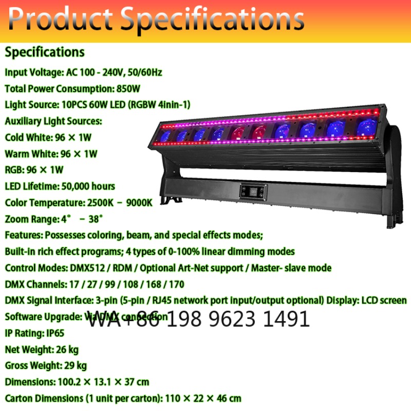 10Head 60W RGBW IP65 Waterproo - Outdoor Lighting Effects avis et prix